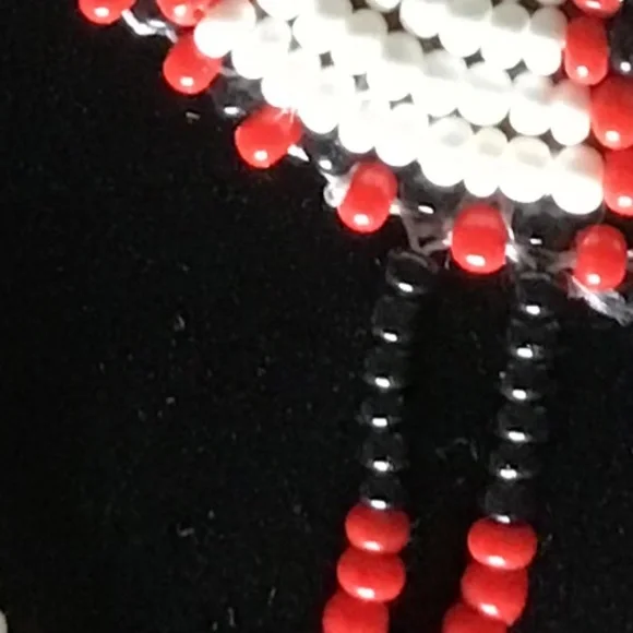 Vintage Native American Beaded Medallion Necklace Southwest Style Seed Leather - Picture 7 of 12